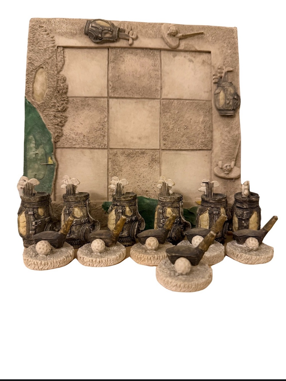Handcrafted Ceramic Chess Set in Green and Tan